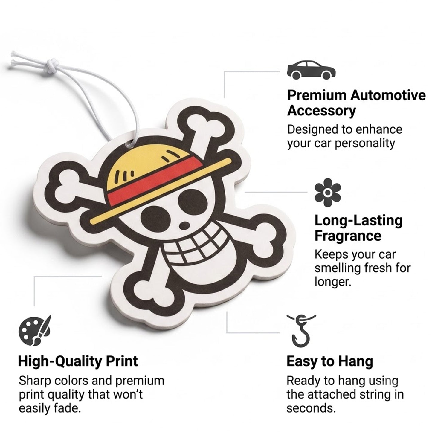 Straw Hat Skull | Premium Car Air Freshener